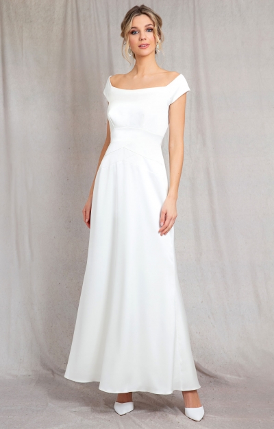 Jasmine Off The Shoulder Gown (Ivory) by Alie Street