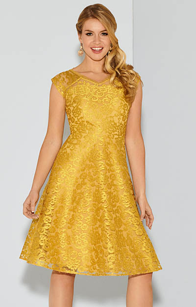 Paris Occasion Dress Short Saffron Gold by Alie Street Paris Occasion Dress Short Saffron Gold by Alie Street