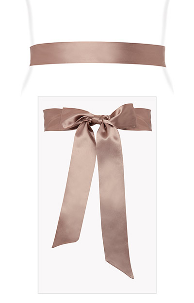 Smooth Satin Sash Slim Antique Blush by Alie Street