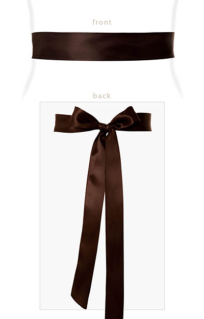 Smooth Satin Sash Slim Dark Chocolate by Alie Street Smooth Satin Sash Slim Dark Chocolate by Alie Street