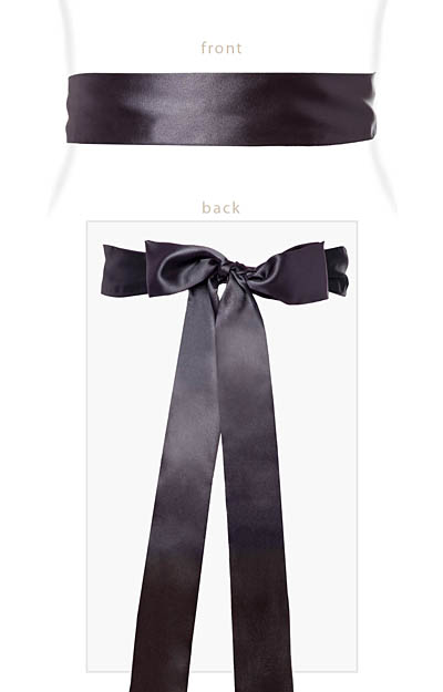 Smooth Satin Sash Slim Graphite by Alie Street Smooth Satin Sash Slim Graphite by Alie Street