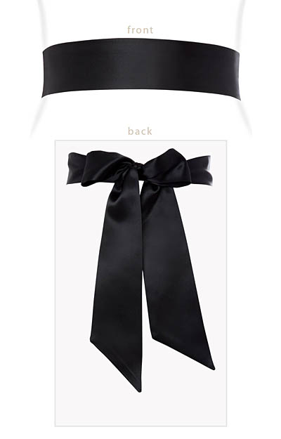 Smooth Satin Sash Black by Alie Street