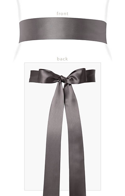 Smooth Satin Sash Long Charcoal by Alie Street Smooth Satin Sash Long Charcoal by Alie Street