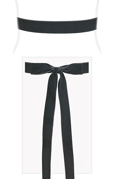 Velvet Ribbon Sash Grey Smoke by Alie Street Velvet Ribbon Sash Grey Smoke by Alie Street