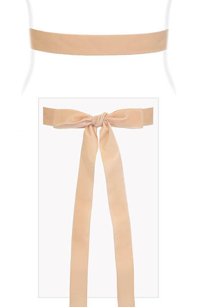Velvet Ribbon Sash Pale Peach by Alie Street Velvet Ribbon Sash Pale Peach by Alie Street