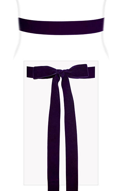 Velvet Ribbon Sash Purple by Alie Street Velvet Ribbon Sash Purple by Alie Street