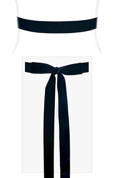 Velvet Ribbon Sash Rich Navy by Alie Street