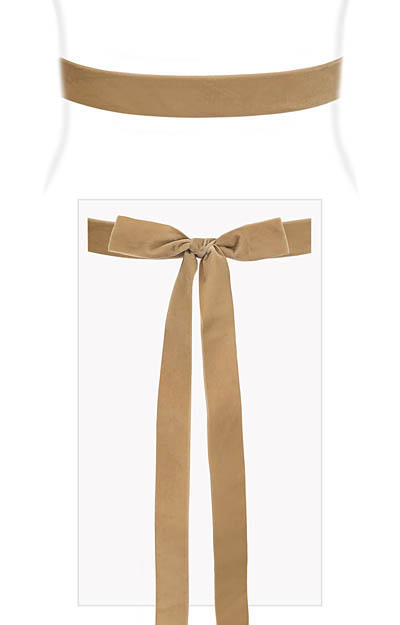 Velvet Ribbon Sash Sand by Alie Street