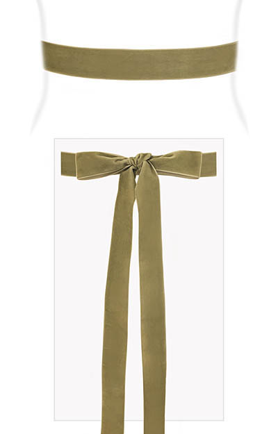 Velvet Ribbon Sash Sage Green by Alie Street