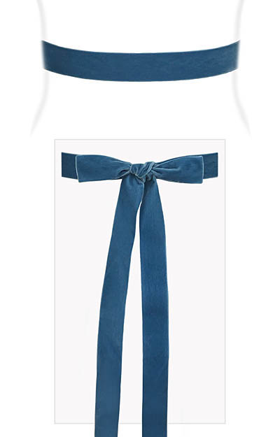 Velvet Ribbon Sash Williamsburg Blue by Alie Street Velvet Ribbon Sash Williamsburg Blue by Alie Street