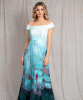 Jasmine Off The Shoulder Gown (Aquatic Ombre) by Alie Street