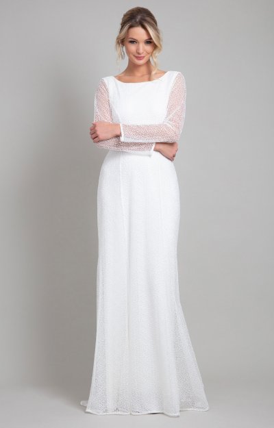 Robe Iris longue (Blanc Scintillant) by Alie Street