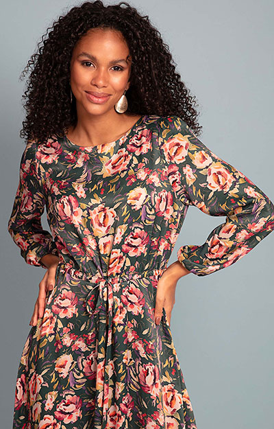 Robyn Dress Floral Green by Alie Street