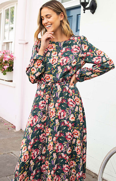 Robyn Dress Floral Green by Alie Street